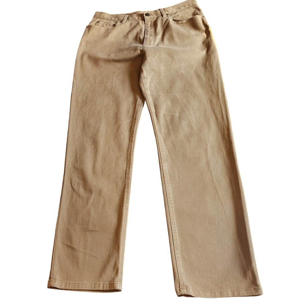 Lauren Ralph Lauren Women Jeans Tan Khaki Straight Leg High Rise Size 12